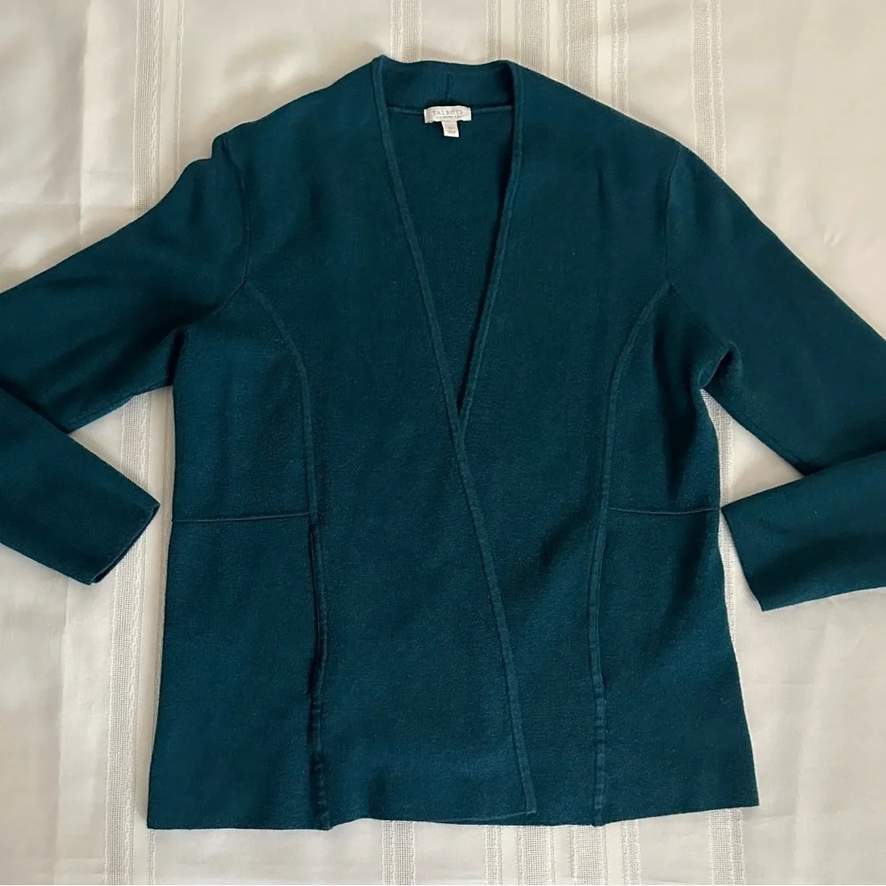 Talbots Teal Open-Front Cardigans - Picture 3 of 14